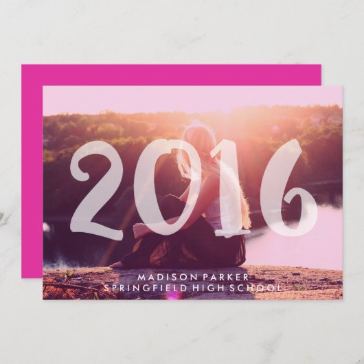 Trendy 2016 Roze Tint Transparante Bekleding van d Kaart (Voorkant / Achterkant)