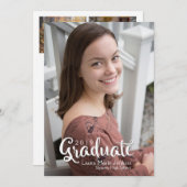 Trendy 2019 Script Afstuderen Fotouitnodiging Kaart (Voorkant / Achterkant)