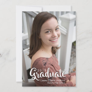 Trendy 2019 Script Afstuderen Fotouitnodiging Kaart