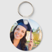 Trendy 2023 Afstuderen Foto White Script Custom Sleutelhanger (Achterkant)