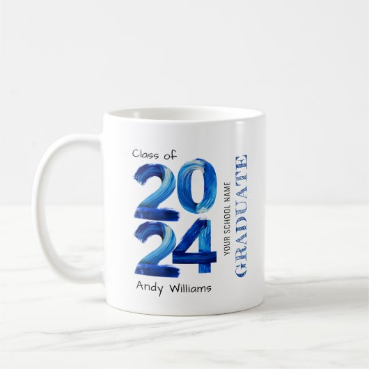 Trendy 2024 Afstuderen Gift Blue Koffiemok (Links)