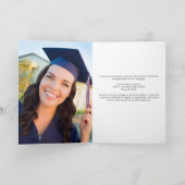 Trendy 2025 Afstuderen Foto Wit Script Gevouwen Aankondiging (Binnen)