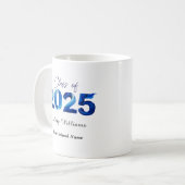 Trendy 2025 Afstuderen Gift Blauw Koffiemok (Voorkant links)