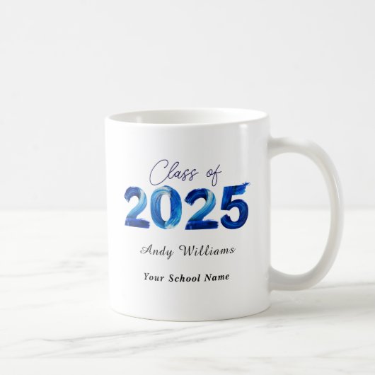 Trendy 2025 Afstuderen Gift Blauw Koffiemok (Rechts)