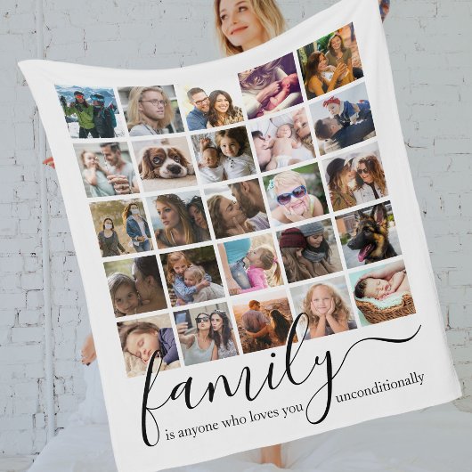 Trendy 25 Foto Collage Family Fleece Deken