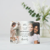 Trendy 2 foto word je mijn Bridesmaid? Voorstel (Staand voorkant)