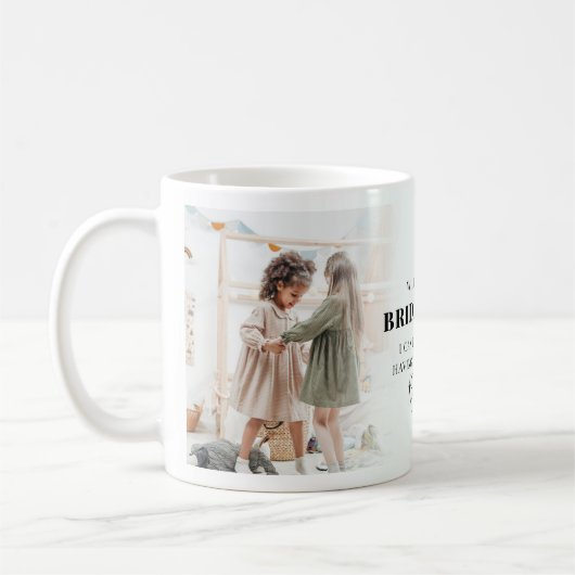Trendy 2 foto word je mijn Bridesmaid? Voorstel Koffiemok (Links)