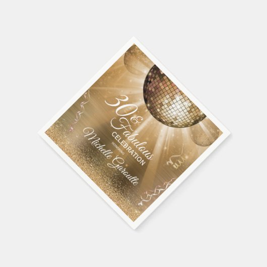 Trendy 30 en fantastisch goud servet (Hoek)