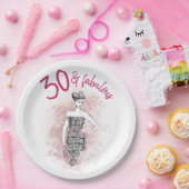Trendy 30th Birthday Illustration Papieren Bordje (Feest)