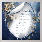 Trendy 3-D Blue Denim Print met kostuum sieraden (Voorkant)