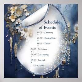 Trendy 3-D Blue Denim Print met kostuum sieraden