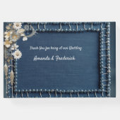 Trendy 3-D Blue Denim Print met kostuum sieraden Gastenboek (Achterkant)