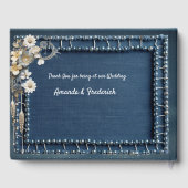 Trendy 3-D Blue Denim Print met kostuum sieraden Gastenboek (Achterkant)