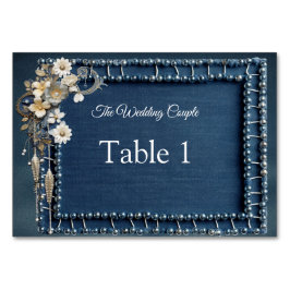 Trendy 3-D Blue Denim Print met kostuum sieraden Kaart