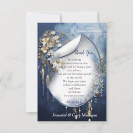 Trendy 3-D Blue Denim Print met kostuum sieraden RSVP Kaartje