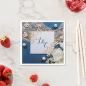 Trendy 3-D Blue Denim Print met kostuum sieraden Servet (Insitu)