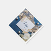 Trendy 3-D Blue Denim Print met kostuum sieraden Servet (Hoek)