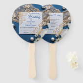 Trendy 3-D Denim Print met Kostuum Sieraden Handwaaier (Voorkant en achterkant)