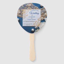 Trendy 3-D Denim Print met Kostuum Sieraden Handwaaier