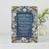 Trendy 3-D Denim Print met Kostuum Sieraden Kaart (Staand voorkant)