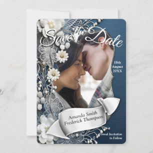 Trendy 3-D Denim Print met Kostuum Sieraden Kaart