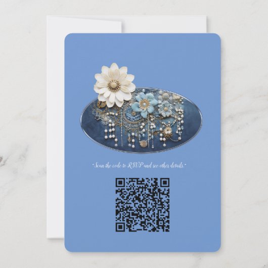 Trendy 3-D Denim Print met Kostuum Sieraden Kaart (Achterkant)