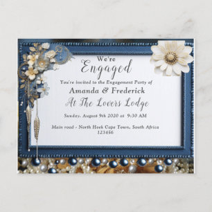 Trendy 3-D Denim Print met Kostuum Sieraden Uitnodiging Briefkaart