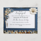 Trendy 3-D Denim Print met Kostuum Sieraden Uitnodiging Briefkaart (Voorkant)