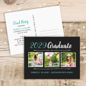 Trendy 3 Foto Collage Graduation Party Invitation Uitnodiging Briefkaart