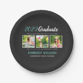 Trendy 3 Foto Collage Graduation Party Papieren Bordje (Voorkant)