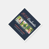 Trendy 3 Foto Collage Graduation Party Servet (Hoek)