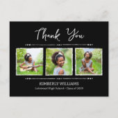 Trendy 3 fotocollage Afstuderen dank u Briefkaart (Voorkant)