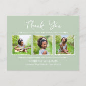 Trendy 3 fotocollage Afstuderen dank u Briefkaart (Voorkant)