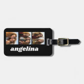 Trendy 3 foto's en Chunky Naam - Zwart Bagagelabel