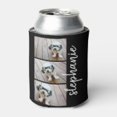 Trendy 3 Foto's zwart-wit moderne scriptnaam Blikjeskoeler (Blikje Voorkant)