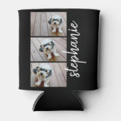 Trendy 3 Foto's zwart-wit moderne scriptnaam Blikjeskoeler (Voorkant)