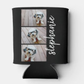 Trendy 3 Foto's zwart-wit moderne scriptnaam Blikjeskoeler (Achterkant)