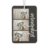 Trendy 3 Foto's zwart-wit moderne scriptnaam Luchtverfrisser (Achterkant)