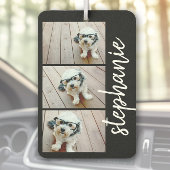 Trendy 3 Foto's zwart-wit moderne scriptnaam Luchtverfrisser