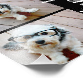 Trendy 3 Foto's zwarte witte moderne scriptnaam Foto Afdruk (Hoek)