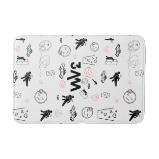 Trendy 3AM Doodle Art Bath Mat Decor
