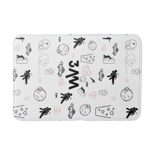 Trendy 3AM Doodle Art Bath Mat Decor (Voorkant)