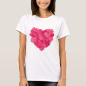 Trendy 3D roze hart T-shirt (Voorkant)