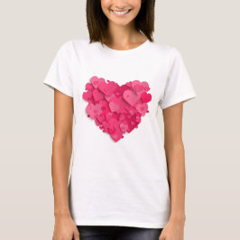 Trendy 3D roze hart T-shirt