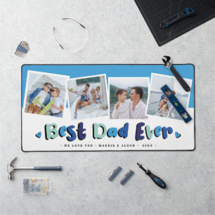 Trendy 4 foto 'Best Dad Ever' blauw Bureaumat