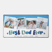 Trendy 4 foto 'Best Dad Ever' blauw Bureaumat (Voorkant)