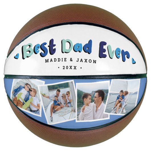 Trendy 4 Foto 'Best Dad Ever' Keepomwille Basketba Basketbal (Voorkant)