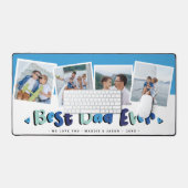 Trendy 4 Foto 'Beste papa ooit' Blauw Bureaumat (Keyboard & Muis)