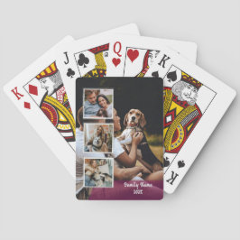Trendy 4 Foto Collage Familie Naam Zwarte Poker Ka Pokerkaarten