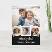 Trendy 4 Foto Collage Script Naam Kaart (Voorkant)
